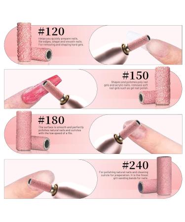 100pcs 180 Grit Pink Small Sanding Bands for Nail Drill | Includes 2 Upgrade Mandrels | Ideal for Manicure Nail Salons & Enthusiasts - Buy Online on GoSupps.com