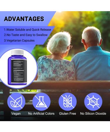 Benfotiamine 600mg Plus 20mg Vitamin B1 | 120 Veggie Capsules | Made in USA | 3rd Party Tested | Fat Soluble Essential Vitamin B1 Thiamine Supplement | Non-GMO | Gluten Free-Vegetarian Friendly Benfotiamine 600mg + 20mg Vit  - Buy Online on GoSupps.com