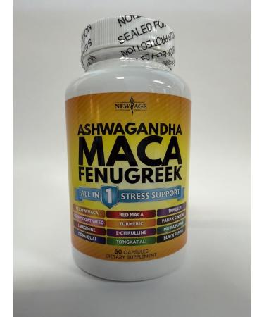 NEW AGE Ashwagandha Maca Root Fenugreek Supplement with Tongkat Ali Ginseng - Support Health - Made in USA - 120 Count - Buy Online on GoSupps.com