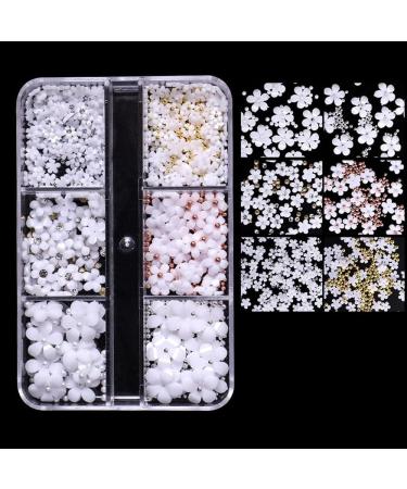 Shop 3D Acrylic Flower Nail Charms - Micro Nail Art Pearls & Rhinestones for DIY Manicure Design - Buy Online on GoSupps.com