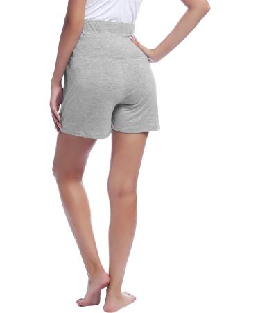Amorbella Maternity Yoga Shorts - Women's Pregnancy Lounge Wear Pants (M Gray) - Buy Online on GoSupps.com