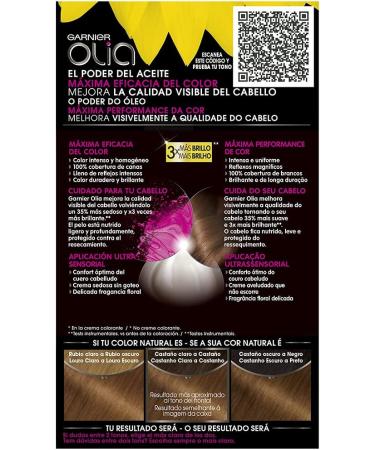 Garnier Olia Permanent Color Sin Amoniaco Para Un Olor Agradable Con Aceites Florales De Origen Natural - Rubio Oscuro Dorado 6.3 - Buy Online on GoSupps.com