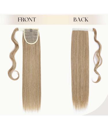 S-noilite 23 Straight Wrap Around Ponytail Clip in Hair Extension - Light Ash Brown Bleach Blonde - 23 Inch - Buy Online on GoSupps.com