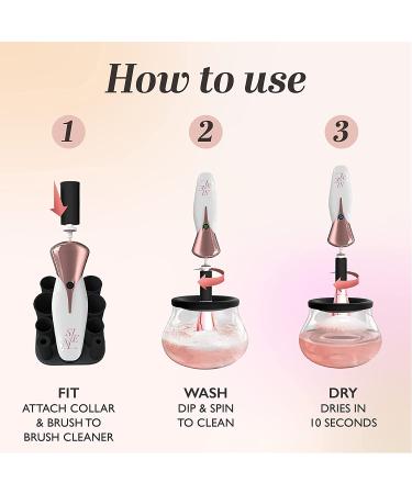 Electric Makeup Brush Cleaner & Dryer Machine | Automatic Spinner for Fast Cleaning & Drying | Includes 13 Collars for All Brush Sizes - Buy Online on GoSupps.com