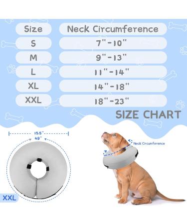 Supet Rewrise Inflatable Dog Collar - Leak Protection & Comfort for XL/XXL Dogs | Soft Post-Op Recovery Collar (Gray 45.6-58.4 cm) - Buy Online on GoSupps.com