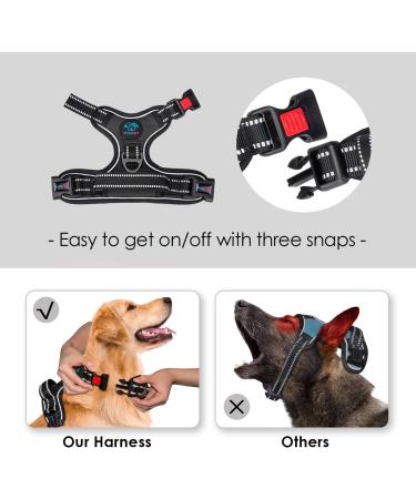 Phoepet Reflective Adjustable Dog Harness - Anti-Educational Training Handle ID Card 2 Metal Hooks XS Size Black - Ideal for International Shipping - Buy Online on GoSupps.com