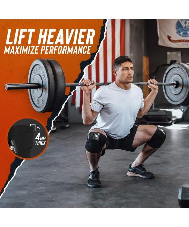 Jet Black Weight Lifting Knee Wraps (Pair) - 78 Length - Knee Support for Powerlifting & Squatting - Buy Online on GoSupps.com
