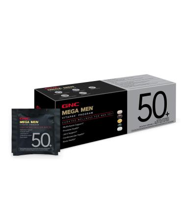 GNC Mega Men 50+ Vitapak, 5-in-1 Multivitamin Pack, Energy Production, Men's Health, 30 Servings