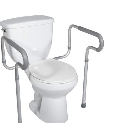 HEALTHLINE Adjustable Toilet Safety Frame Rails, Bathroom Grab Bar Toilet Frame Safety Rails with Padded Handrails, Toilet Support Rails for Seniors, Disabled, Elderly, Bariatric Toilet Rails 300 Lbs