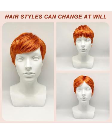 UILYNIU Mens Wig Ginger Wig Men's Short Wig Boyband Wig Fancy Dress Wig Punk Wig Rock Star Wig Orange Wig for Men 60s 70s 80s Costume Accessories for Party Music Punk Carnival (Orange) - Buy Online on GoSupps.com