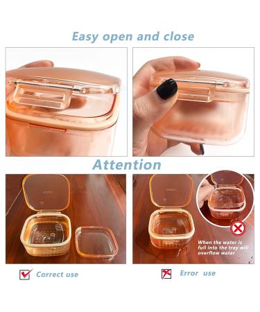 Denture Bath Box with Three-Layer Separation - Retainer Case & Mouth Guards Holder - Blue - 3.15 x 2.08 x 3.35in - Buy Online on GoSupps.com