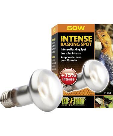 Exo Terra Intense Basking Spot Lamp - 50W R20 Heat Spot Yellow E27 Socket - Ideal for Reptiles & Amphibians - Buy Online on GoSupps.com