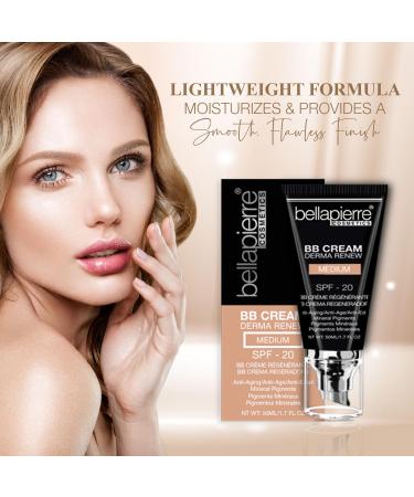 Bellapierre BB Cream SPF 20 | 3-in-1 Concealer, Foundation & Moisturizer | Non-Toxic & Paraben Free | Pump Top Applicator | 48g - Fair Cool - Buy Online on GoSupps.com