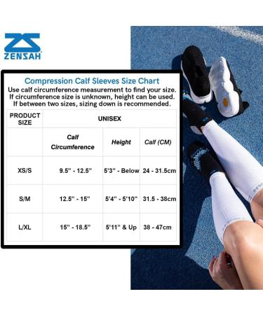 Zensah Calf/Shin Compression Sleeve - USA Made Single Leg Support for Shin Splint Relief | Small-Medium Black Compression Sleeve for Running & Recovery - Buy Online on GoSupps.com