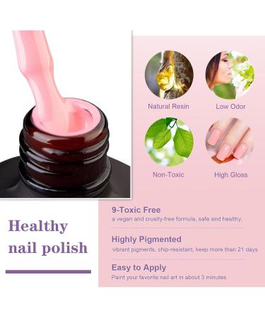 Gel Nail Polish Set - 6 Glitter Shades for DIY Nail Art | Soak Off UV/LED | Valentine's Day Gift - Buy Online on GoSupps.com
