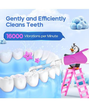 SEAGO Toddler Electric Toothbrush for Ages 0-3 | Smart Timer Suction Base & 4 Brushheads - Purple-C - Buy Online on GoSupps.com