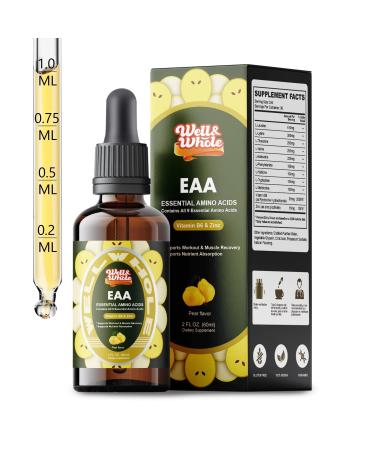 Essential Amino Acid (EAA) Liquid Drops & Liver Support Liquid Supplement | Complete Recovery Formula with Vitamin B6 & Zinc, Muscle & Liver Health, Immune Function, Non-GMO, Vegan-Friendly, 2 Fl Oz