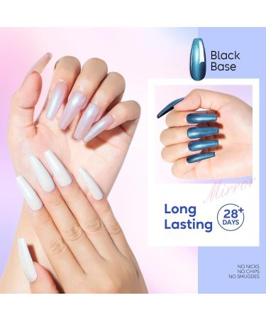 AIMEILI 2 In 1 Pearl Glitter Top Coat Gel Polish Micro Aurora Glitter Gel Polish Shimmer Gel Top Coat No Wipe UV LED Chrome Nail Art Top Gel High Gloss Shiny Finish Long Lasting 10ml 001 - Buy Online on GoSupps.com