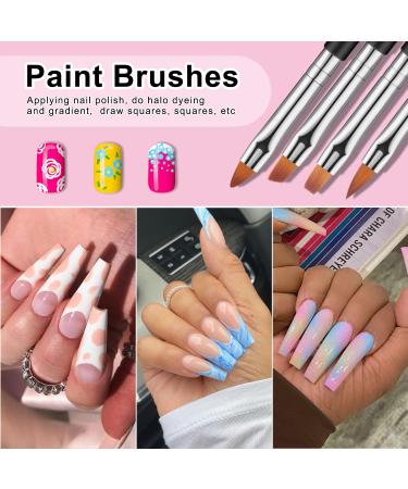 TEOYALL Nail Art Brushes Set - 6 Double Ended Design Tools for Builder Gel Painting, Liner Brushes & Dotting Pens - Buy Online on GoSupps.com