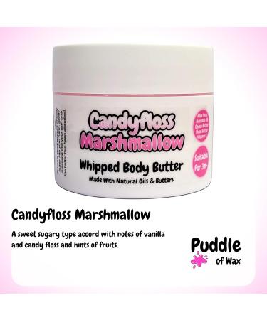 Candyfloss Marshmallow Whipped Body Butter - 150g - Natural Oils and Butters - Sweet Scent - Vegan Friendly - Puddle of Wax - Made in the UK - Buy Online on GoSupps.com