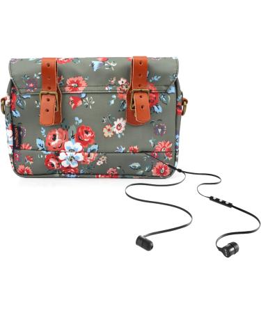 Tourbn Waterproof Canvas Bicycle Handlebar Bag - Floral Green Pattern | 25x18x6cm - Durable & Stylish Bike Accessories - Buy Online on GoSupps.com