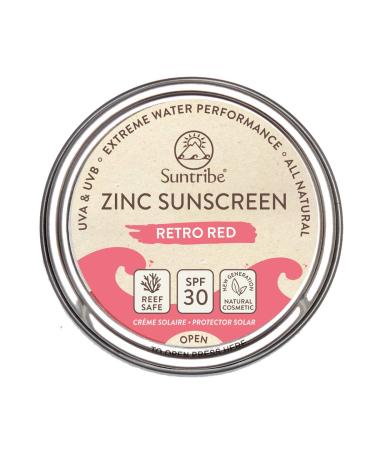 Suntribe Suntribe Organic Zinc Sunscreen for Face and Sport SPF 30 - 100% Zinc - Riff friendly/Reef safe - 3 ingredients - Waterproof - Retro red (45 g)