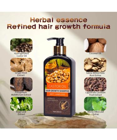 Hocossy Castor Oil Hair Growth Shampoo - Volumizing Shampoo for Hair Loss Thin Hair Shampoo for Men & Women Natural Ingredients 350m Castor Oil Shampoo - Buy Online on GoSupps.com