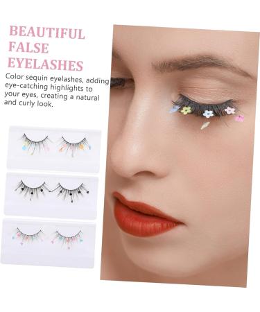 minkissy 3 Pairs Fake Eyelashes False Lashes Natural Looking Eyelashes Makeup Eyelashes Colored Eyelashes Individual Lashes Colored Lash Extensions Lash Clusters Curly Imitation Extend - Buy Online on GoSupps.com