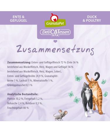 Granapet Delicatessen Duck & Poultry Wet Cat Food - Grain-Free Sugar-Free 6 x 800g - Gourmet Cuisine for Cats - Buy Online on GoSupps.com