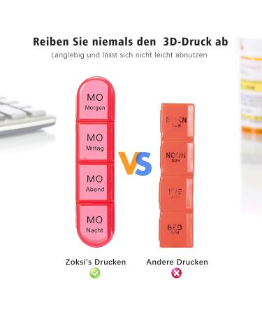 7-Day Pill Organizer with 4 Compartments - Portable Medication Box for Tablets - Removable Pink Storage - Perfect for Daily Medication Management - Buy Online on GoSupps.com