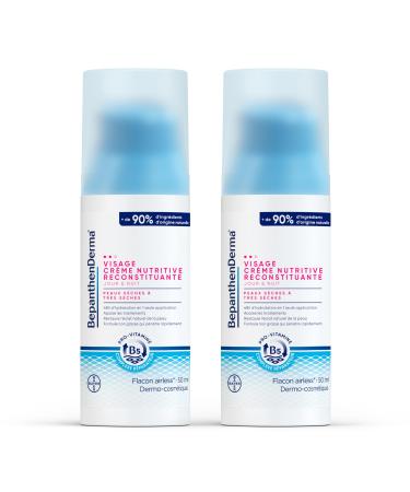 Moisturizing Face Cream - BepanthenDerma Nourishing Replenishing Face Cream - Day and Night - For Dry to Very Dry Skin - 2x50 ml