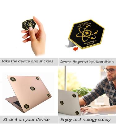 Premium Shungite Stickers for Devices - Universal Multi-Layer Protection - 97.7% Effective - 6 pcs Gift Pack (Black) - Buy Online on GoSupps.com
