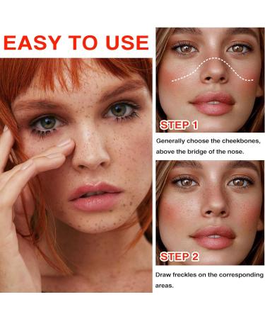 Freckle Pen 2 Colors Waterproof Long Lasting Natural Professional Realistic Freckle Pencil Quick Dry Soft Small Spots Faux Freckles Fine Makeup Freckle Pen Dark and Light Brown 2p - Buy Online on GoSupps.com
