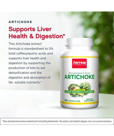 Jarrow Formulas Artichoke 500mg - 180 Capsules x 2 | Supports Liver Health & Digestion | Standardized Extract | 360 Servings - Buy Online on GoSupps.com