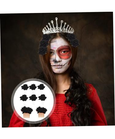 Beavorty 3 Sets Rose Hair Clip Rose Hair Comb Clip Black Rose Flower Hair Comb Wedding Hair Comb Hair Accessories for Women Wedding Bridal Bride The Flowers Steamed Stuffed Bun Abs - Buy Online on GoSupps.com