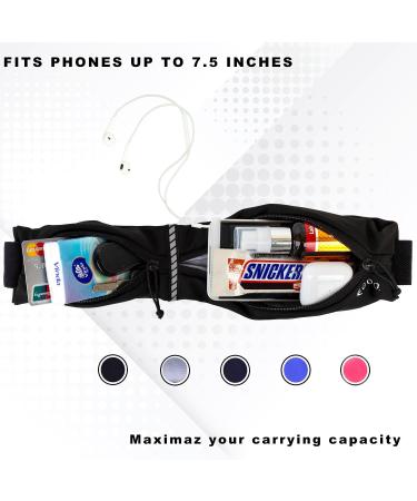 EGOO Water-Repellent Base Belt | Adjustable Rubber Band | Light Sports Hip Pocket for Running Hiking Cycling & Outdoor Activities (Schwarz) - Buy Online on GoSupps.com