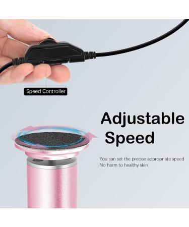 Speed Adjustable Electric Foot File Hard Skin Remover with 60pcs Sandpaper Disks - Professional Pedicure Callus Remover (Pink) - Buy Online on GoSupps.com