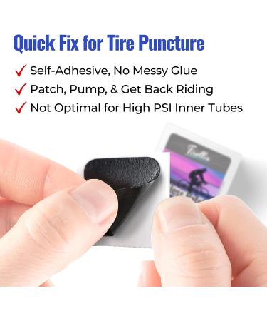 Tirellix 24-Pcs Bike Tire Patch Kit for Bicycle, Motorcycle & Mountain Bike - Glueless Tube Patch Repair with 2 Scuffers and Portable Cases - Buy Online on GoSupps.com