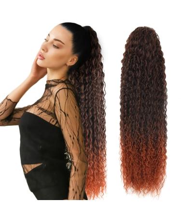 Drawstring Ponytail Extension 30 inch Long Curly Ponytail Hair Extension Synthetic Hairpiece for Women(MT350# 30 inch) 30inch-MT350#