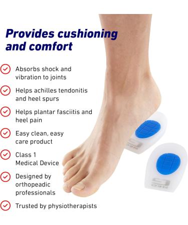 Neo G Silicone Gel Heel Cushion Pads - Large Size for Plantar Fasciitis & Achilles Tendonitis Relief - Buy Online on GoSupps.com