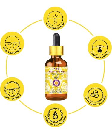 Deve Herbes Pure Vitamin E Oil 50ml with Glass Dropper 100% Natural Therapeutic Grade (1.69oz) - Buy Online on GoSupps.com