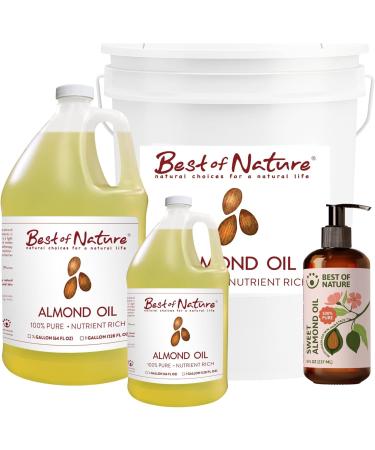 Best of Nature 100% Pure Sweet Almond Massage & Body Oil Deep Moisturizing Unscented Oil for Hair Skin Face & Aromatherapy Ideal Carrier Oil for Essential Oils (8 fl oz) 8 Fl Oz (Pack of 1) - Buy Online on GoSupps.com