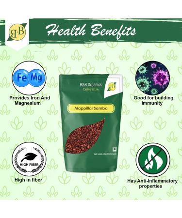 Buy B&B Organics Mappillai Samba Hand Pounded Red Rice - 1 kg / 2.2 lb - Best Quality - Buy Online on GoSupps.com