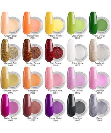 Aikker 27 Pcs Dip Powder Nail Kit Starter - Summer Colors Orange Yellow Green Golden Collection for DIY Salon Manicure AK17P - Buy Online on GoSupps.com
