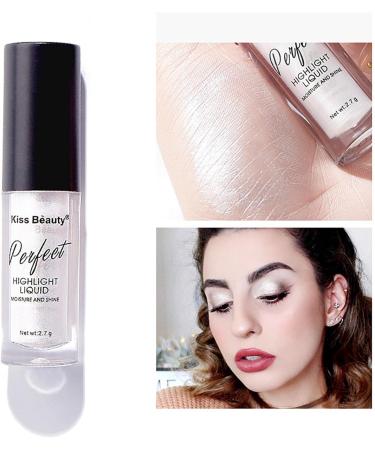 Long Lasting Glow Highlighter Makeup Liquid - Shimmer Cream for Face, Eyes & Body - Illuminating 01# Pearl White - 1PC - Buy Online on GoSupps.com