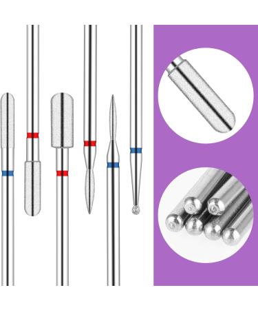 Sibba 6 PCS Diamond Russian Manicure Drill Bits Set for Nail, Wood, Glass, Plastic, Ceramic - Professional Cuticle Drill Bit Set for Manicure - Buy Online on GoSupps.com