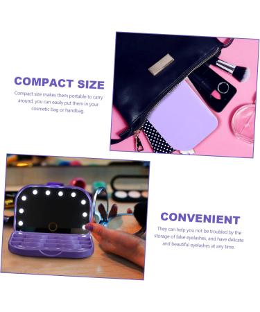 FRCOLOR Led Eyelash Organizer With Mirror Led Lighting Compact Solution For False Eyelashes Including Storage Space For Eyelash Curler Makeup Accessories For Travel - Buy Online on GoSupps.com