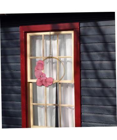 COOLHIYA Wrought Iron gate Hanging Wreath Rose Pendant Faux Sunflowers Artifical Flower Arrangement Rosy 20x20cm - Buy Online on GoSupps.com