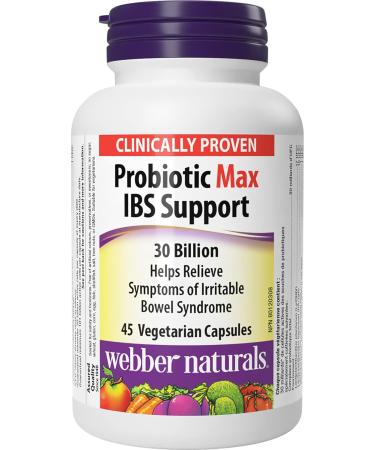 Webber Naturals Probiotic Max IBS Support 30 Billion Active Cells 5 Probiotic Strains 45 Capsules & Magnesium Bisglycinate 200 mg 120 Capsules Supports Bone and Muscle Functions Vegan SUPPLEMENT + SUPPLEMENT s1101ed23 - Buy Online on GoSupps.com