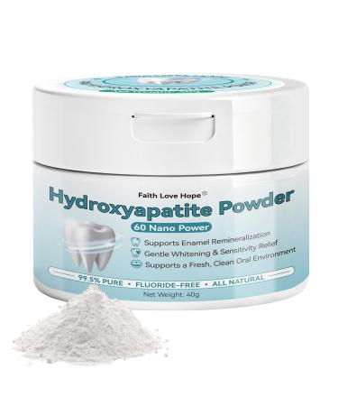 100% Pure Nano Hydroxyapatite Powder Enamel Remineralization Support, Sensitivity Comfort, Natural Whitening & Cavity Defense, Hydroxyapatite Powder for DIY Toothpaste & Mouthwash, Fluoride-Free,40g